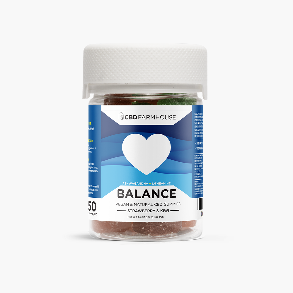 ashwagandha, l-theanine, and full spectrum cbd for immune health, stress and anxiety balance.