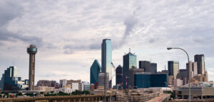 panoramic photo of skyline in Dallas, Texas where you can buy Delta 8 in Dallas at CBD Farmhouse.