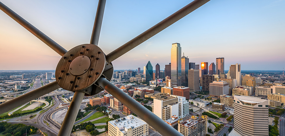 view from reunion tower in dallas texas. buy delta 8.