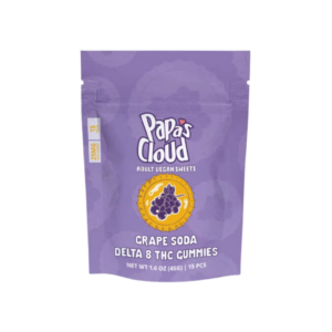 Papas Cloud D8 Grape Soda Gummies- 15pcs