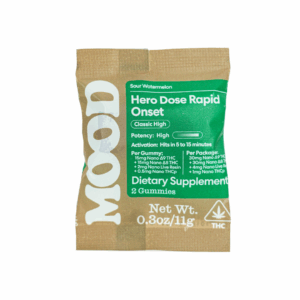 Mood Hero Dose Rapid Onset 15MG Nano D9 THC + 15MG D8 THC + 2mg Live Resin + .5mg THCP 2CT Sachets