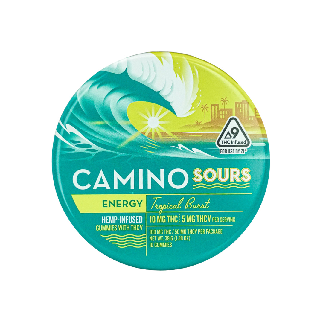 Camino Sours - Energy - Tropical Burst - 10MG THC + 5MG THCV Hemp-Infused Gummies - Image 3