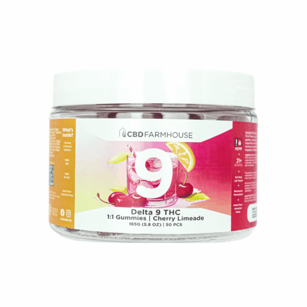 CBD Farmhouse - Delta 9 THC 1:1 Gummies - Cherry Limeade - 50PC