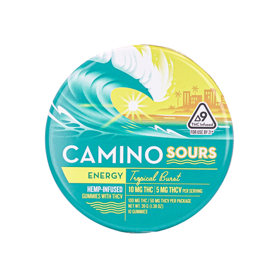 Camino Sours - Energy - Tropical Burst - 10MG THC + 5MG THCV Hemp-Infused Gummies - Image 2