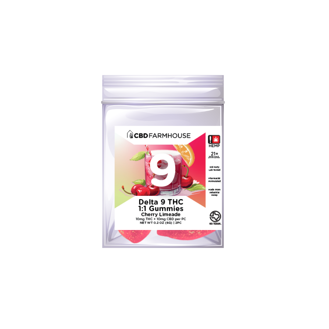 CBD Farmhouse - Delta 9 THC 1:1 Gummies - Cherry Limeade - Image 2